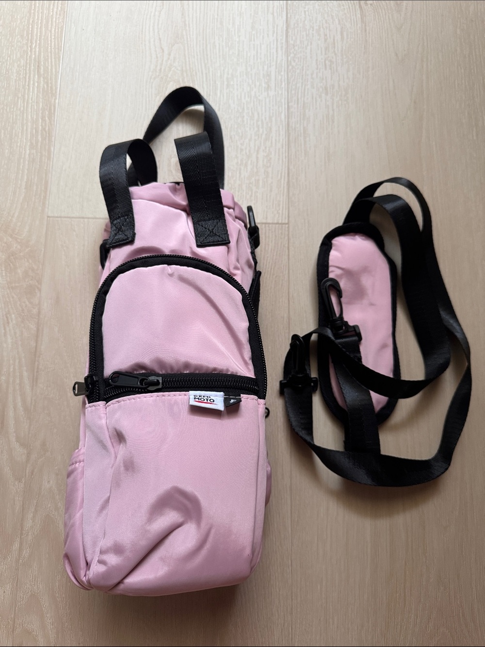 Pink Crossbody Sling Bag - Compact Water Bottle Carry